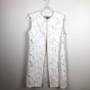 Pas De Calais Vest Long Lightweight White New NWT